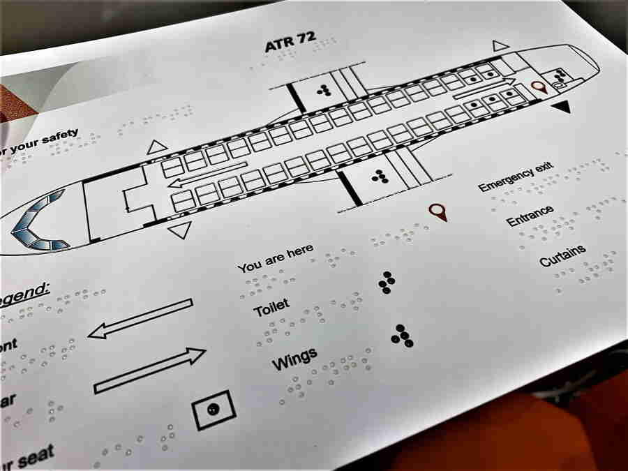 cartilla avion braille Cartilla de información a bordo en braille